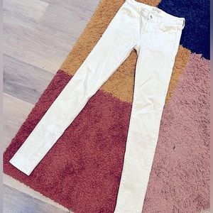 White Uniqlo high rise skinny jeans